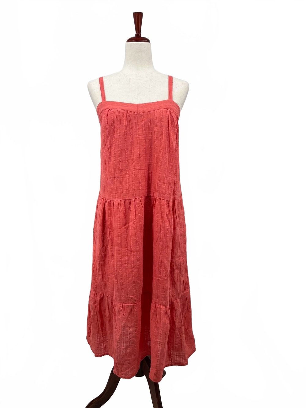 Knox Rose Pink Orange Maxi Dress Tiered Guava Jelly | Womens S